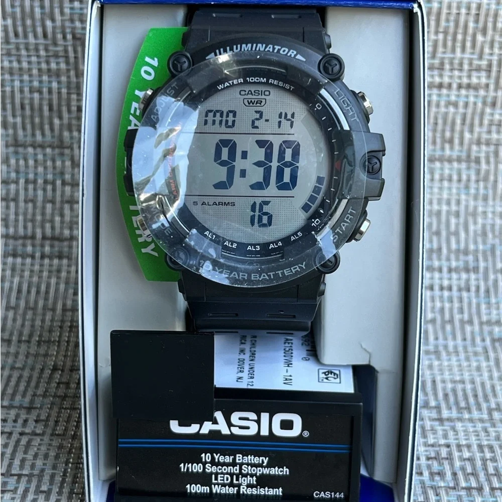 Casio Black Smartwatch with Rugged Design and Digital Display